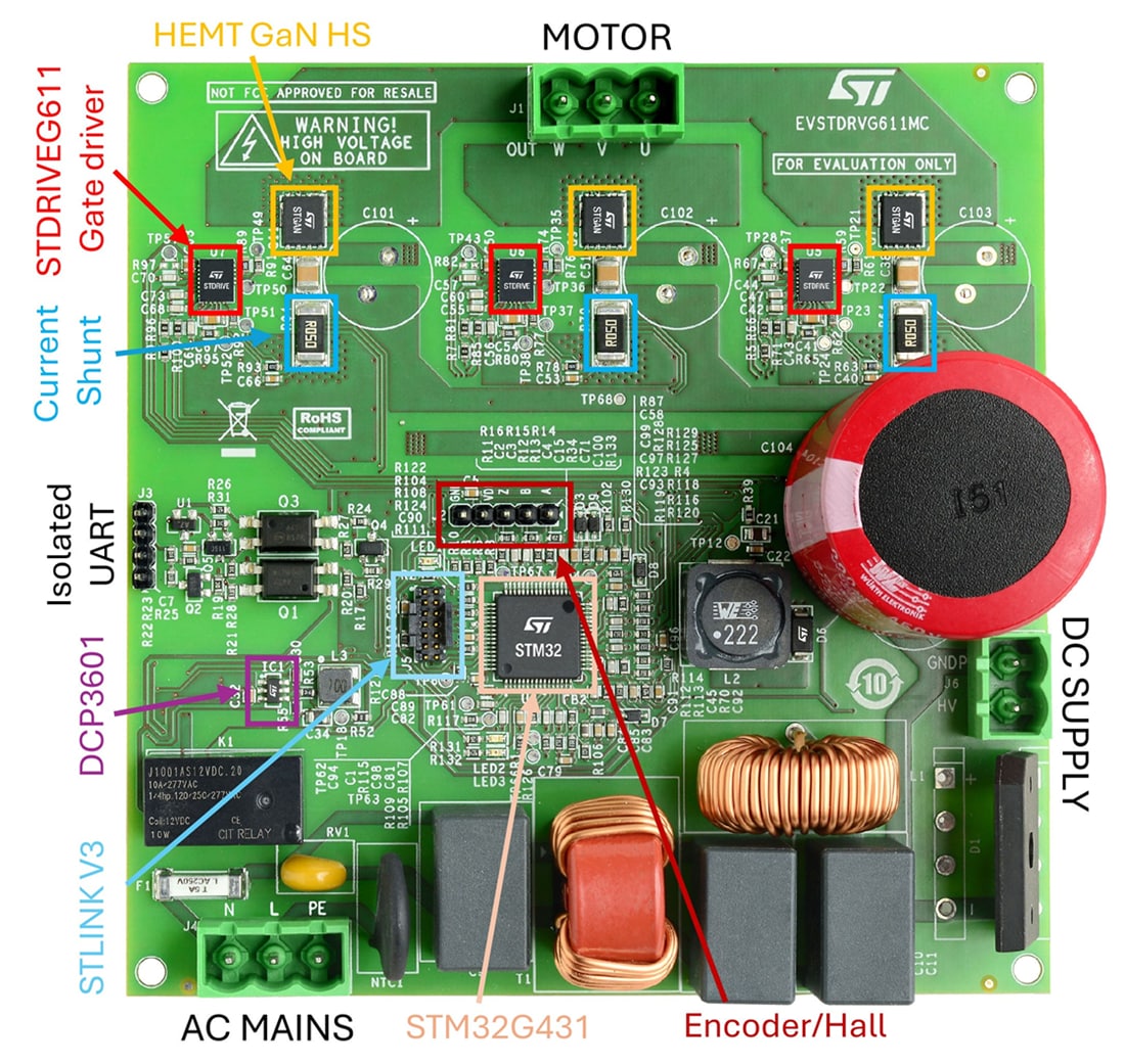 STMicroelectronics EVSTDRVG611MC Evaluation Board